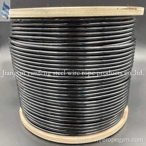 3.18mm Aircraft Cable 4.76mm BLACK TPU COATED GYM STEEL CABLE Manufactory